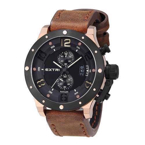 Image of Extreme mat IP rosaforgyldt rustfri stål Miyota OS11 quartz med chronograph Herre ur fra EXTRI, X3005-D